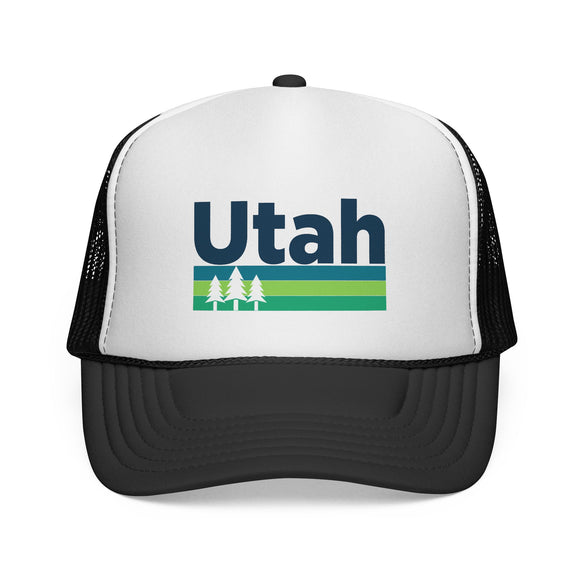 Utah Retro Trees Trucker Hat - Vintage Style Utah Cap