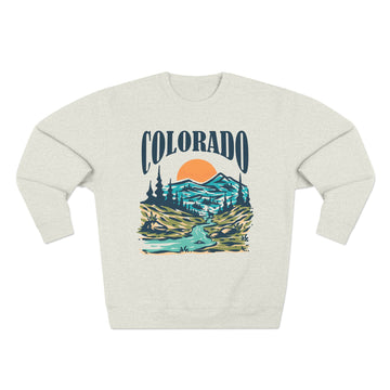 Buy oatmeal-heather Premium Colorado Sweatshirt - Unisex Mountain Sweatshirt