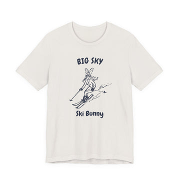 Buy vintage-white Big Sky, Montana Ski Bunny T‑Shirt — Retro Skiing Graphic Tee