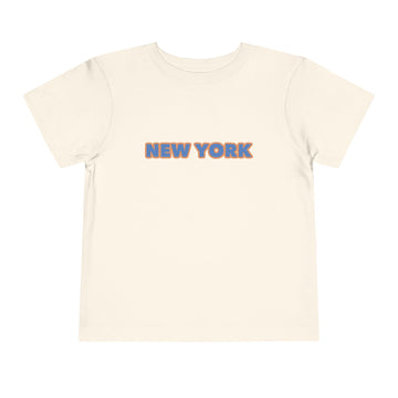 New York Toddler Tee - Retro Block Letter Kids T‑Shirt - 0
