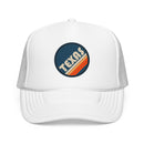 Texas Retro Trucker Hat — Vintage Striped Foam Cap-5