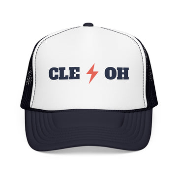 Cleveland, Ohio Retro Trucker Hat - Lightning Foam Cap - Lightning