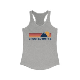 Crested Butte, Colorado Women's Racerback Tank Top - Mountain Lover Sleeveless Shirt, Women's Crested Butte Hiking Tank