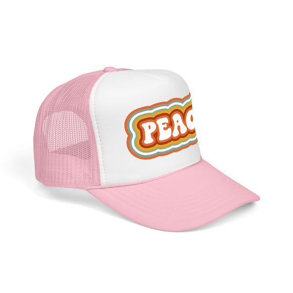 Retro Peace Trucker Hat Boho