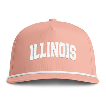 Buy peachy Illinois Embroidered Rope Hat - Vintage Sunwashed Rope Cap, Comfort Colors