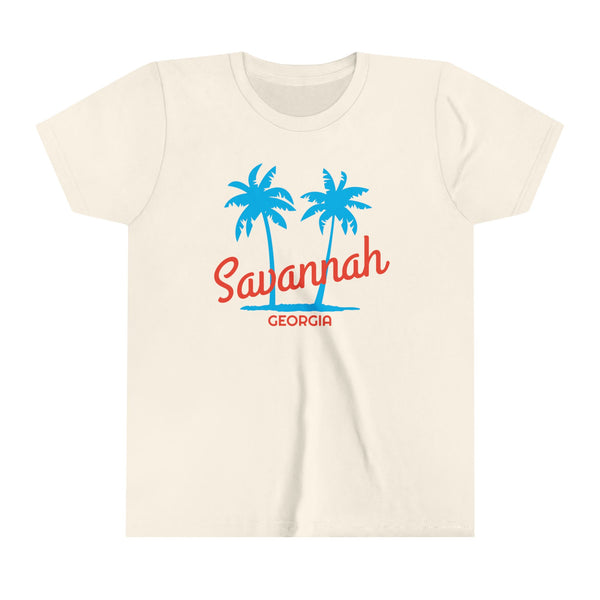 Savannah, Georgia Youth Shirt - Retro Palm Tree Savannah Kid's T-Shirt