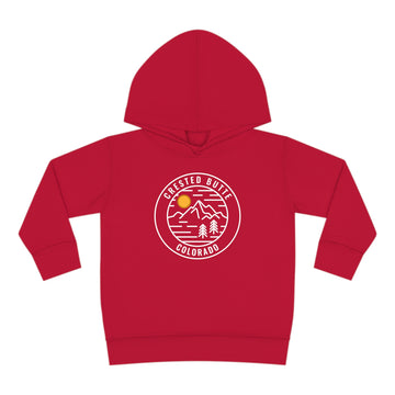 Buy vintage-red Crested Butte, Colorado Toddler Hoodie - Unisex Crested Butte Toddler Sweatshirt