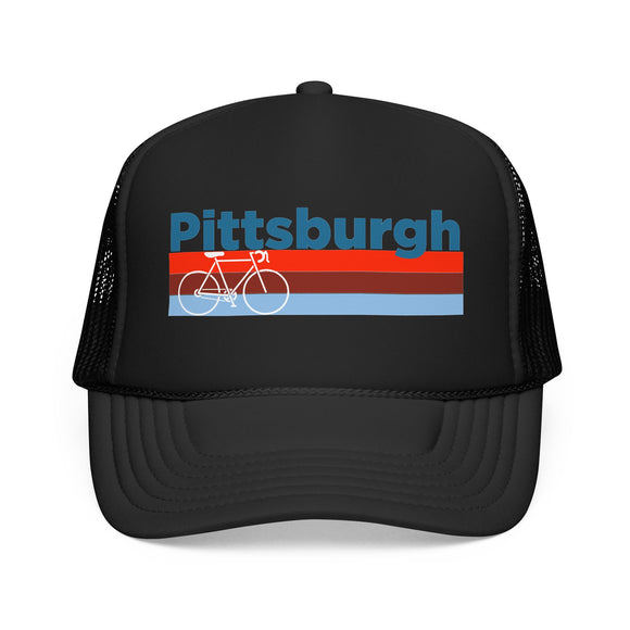 Pittsburgh, Pennsylvania Trucker Hat - Foam Pittsburgh Bike Cap