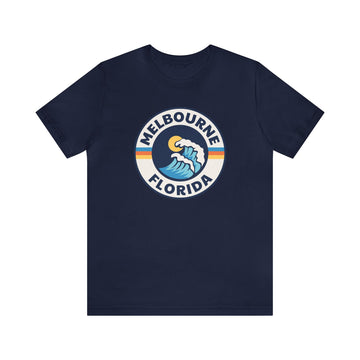 Buy navy Melbourne, Florida T-Shirt - Unisex Melbourne Shirt - Wave Circle