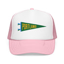 Portland, Oregon Pennant Trucker Hat — Retro Flag Foam Cap-3