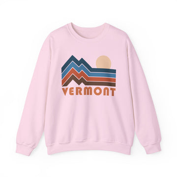Buy light-pink Vermont Sweatshirt Retro Mountains, Vermont Unisex Graphic Crewneck