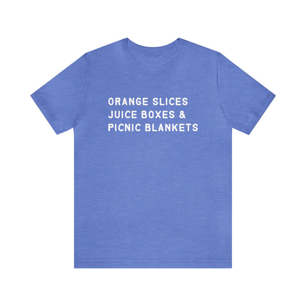 Soccer Mom T-Shirt - Fun Orange Slices, Juice Boxes Tee