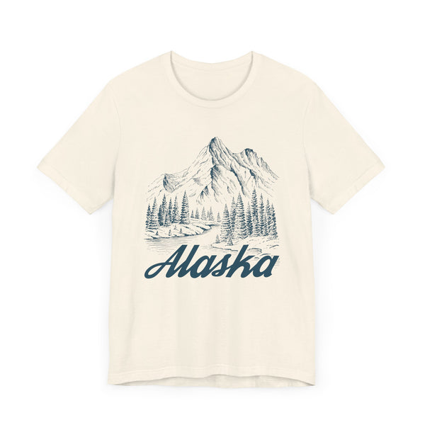 Alaska Graphic Tee - Mountain Illustration Alaska T Shirt