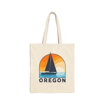 Oregon Cotton Canvas Tote Bag Sailboat - 15" x 16"