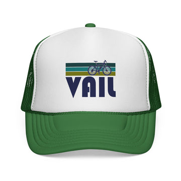 Vail, Colorado Retro Bike Trucker Hat - Vintage Style Vail Cap - 0