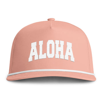 Buy peachy Aloha Embroidered Rope Hat - Vintage Sunwashed Rope Cap, Comfort Colors