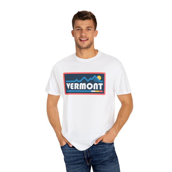 Vermont Graphic Tee, Comfort Colors Retro Mountain Unisex T shirt
