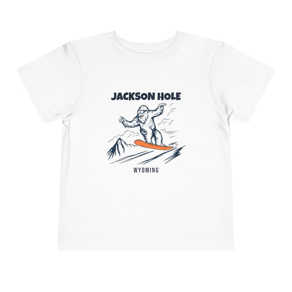 Jackson Hole, Wyoming Yeti Snowboard Toddler Tee