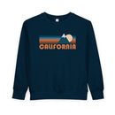 California Toddler Sweatshirt - Retro Mountain California Toddler Crewneck Sweatshirt-5