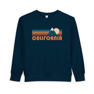 Buy navy California Toddler Sweatshirt - Retro Mountain California Toddler Crewneck Sweatshirt