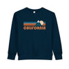 California Toddler Sweatshirt - Retro Mountain California Toddler Crewneck Sweatshirt