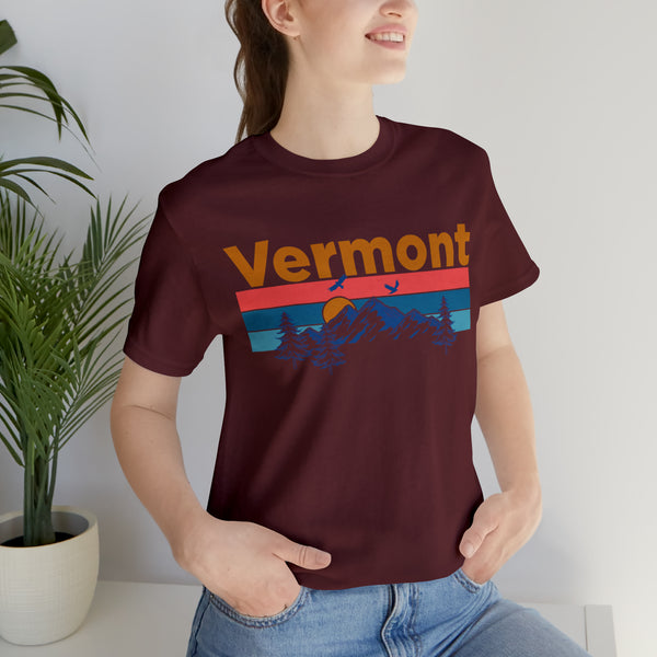 Vermont T-Shirt - Mountain Sunset Unisex Vermont Shirt