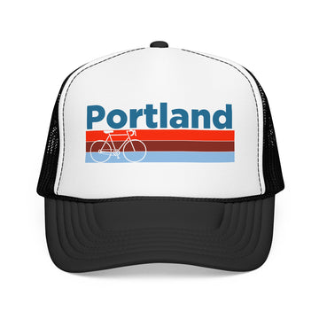 Buy black-white Portland, Oregon Trucker Hat - Foam Portland Bike Cap