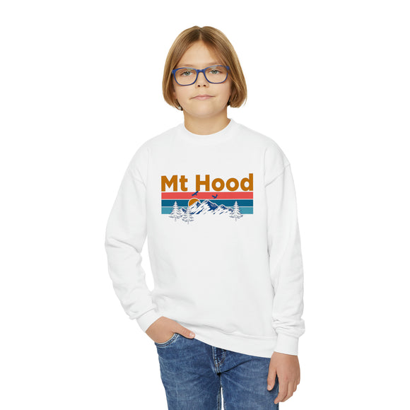 Mt Hood, Oregon Youth Sweatshirt - Unisex Kid's Mt Hood Crewneck Sweatshirt