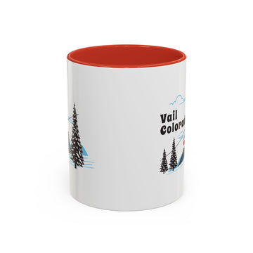 Vail, Colorado Retro Snow Skiing Mountain 11 oz Mug, Ski Lodge Decor Coffee Cup, Mountain Gondola  Lover Gift, Retro Skiing Mug - 0