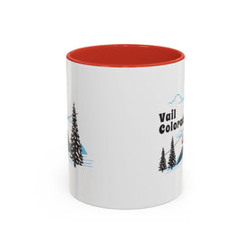 Vail, Colorado Retro Snow Skiing Mountain 11 oz Mug, Ski Lodge Decor Coffee Cup, Mountain Gondola  Lover Gift, Retro Skiing Mug