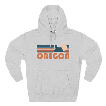 Buy heather-grey Oregon Hoodie - Retro Mountain Unisex Sweatshirt
