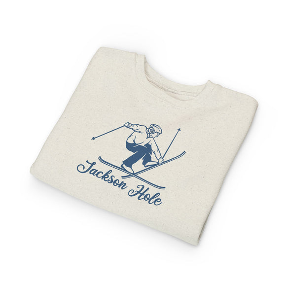 Jackson Hole, Wyoming Toddler Sweatshirt - Vintage Ski Jackson Hole Toddler Crewneck Sweatshirt