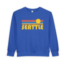 Seattle, Washington Toddler Sweatshirt - Retro Sun Seattle Toddler Crewneck Sweatshirt-2