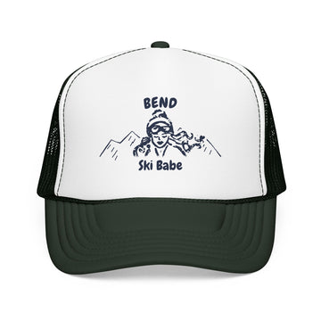 Buy dark-green-white-dark-green Bend, Oregon Ski Babe Trucker Hat — Foam Mesh Cap