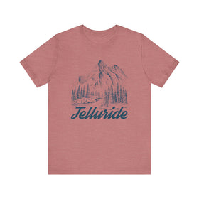Telluride, Colorado Graphic Tee - Mountain Illustration Telluride T Shirt - 0