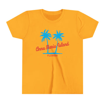 Buy gold Anna Maria Island, Florida Youth Shirt - Retro Palm Tree Anna Maria Island Kid's T-Shirt