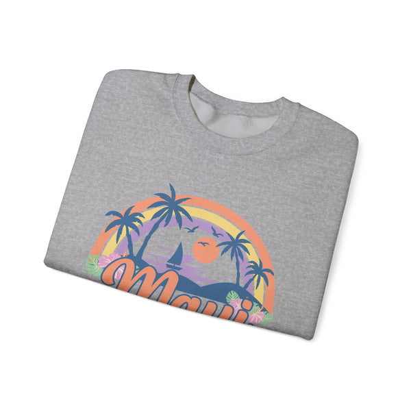Maui, Hawaii Sweatshirt - Unisex Retro Beach Crewneck Maui Sweatshirt