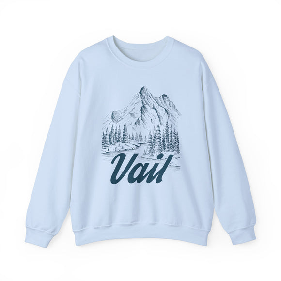 Vail, Colorado Sweatshirt - Mountain Illustration Graphic Crewneck
