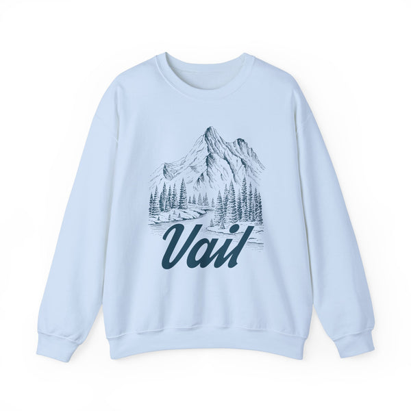 Vail, Colorado Sweatshirt - Mountain Illustration Graphic Crewneck