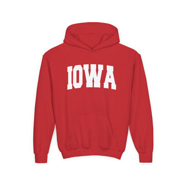 Buy red Iowa Youth Hoodie - Kids Iowa Hooded Sweatshirt