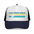 Anna Maria Island, Florida Retro Sailboat Trucker Hat-2