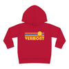 Vermont Toddler Hoodie - Retro Sunrise Unisex Vermont Toddler Sweatshirt