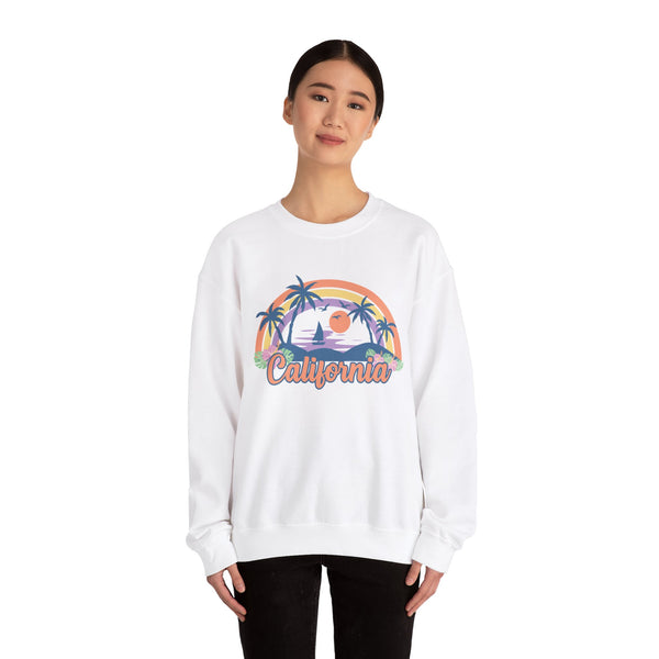 California Sweatshirt - Unisex Retro Beach California Crewneck Sweatshirt