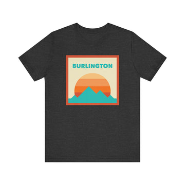Retro Burlington, Vermont T-Shirt, Mountain Sun Tee, Unisex Graphic Shirt, Vintage Burlington, Vermont Top, Outdoor Adventure Clothing - 0