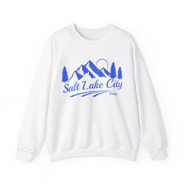 Buy white Salt Lake City, Utah Sweatshirt - Unisex Mountain Salt Lake City Sweatshirt