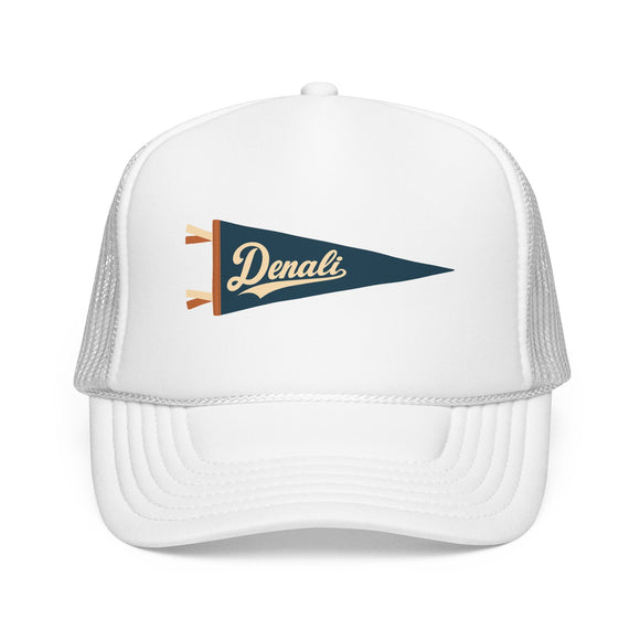 Denali National Park Pennant Trucker Hat — Vintage Foam Mesh Cap