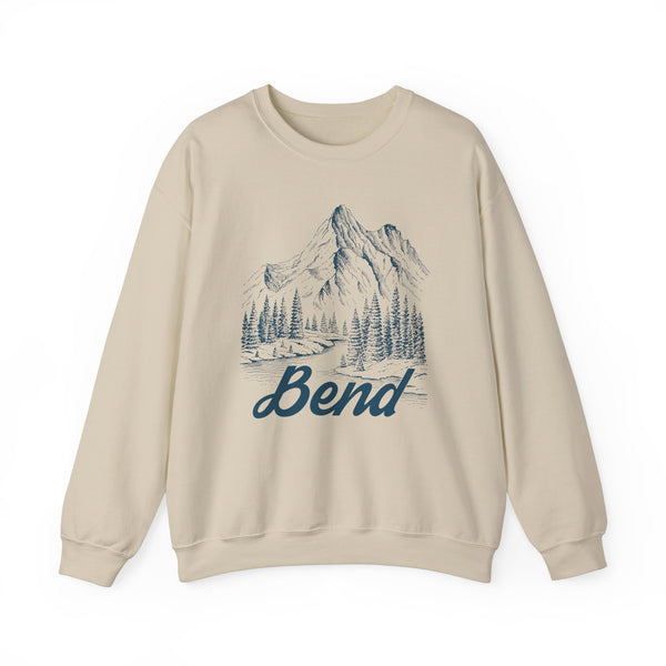 Bend, Oregon Sweatshirt - Mountain Illustration Graphic Crewneck
