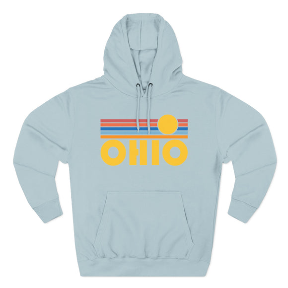Premium Ohio Hoodie - Retro Sun Unisex Sweatshirt