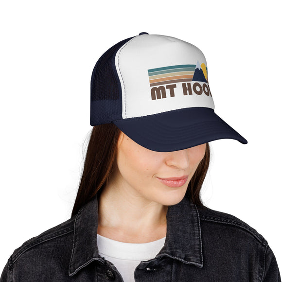 Mt Hood Retro Mountains Trucker Hat - Vintage Style Mt Hood Cap