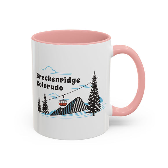 Breckenridge, Colorado Retro Snow Skiing Mountain 11 oz Mug, Ski Lodge Decor Coffee Cup, Mountain Gondola  Lover Gift, Retro Skiing Mug